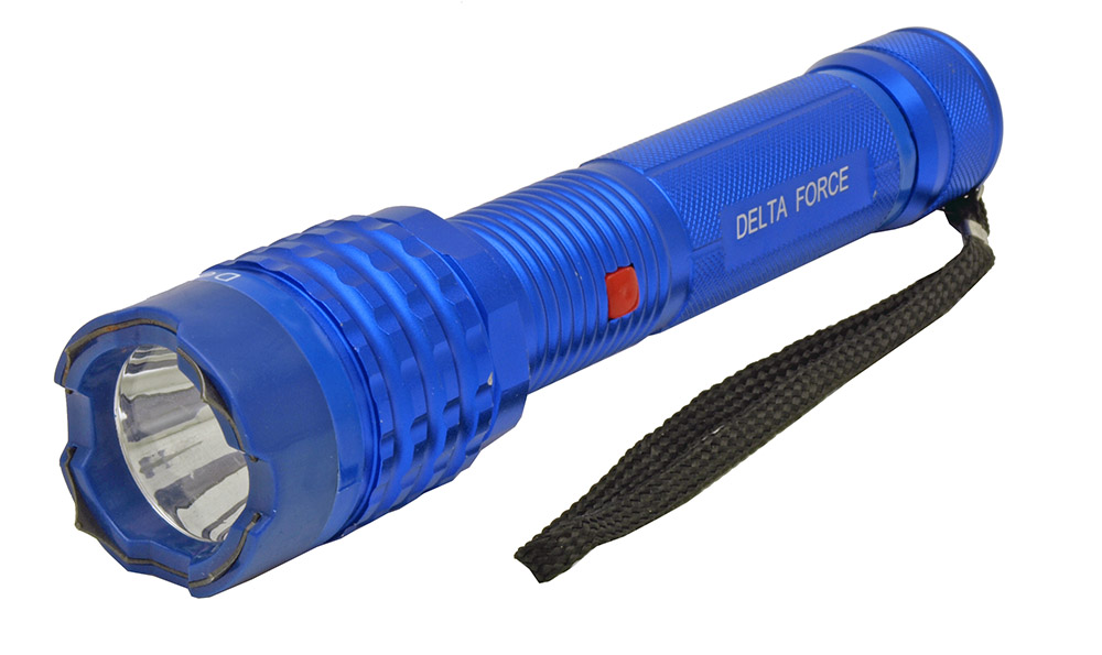 3 Million Volt Delta Force Flashlight Stun Gun - Blue