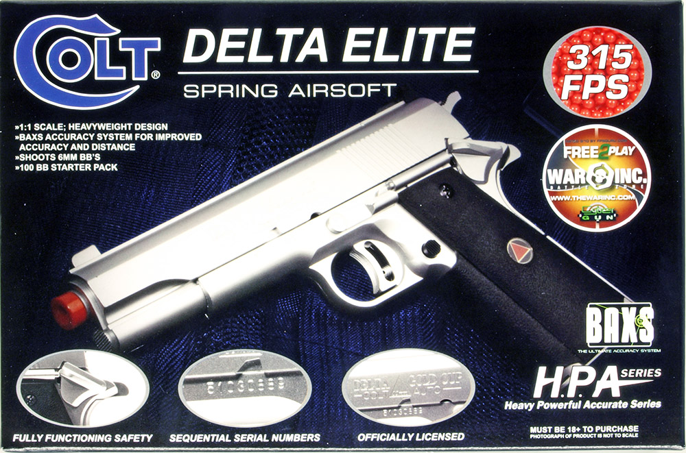 Colt Delta Elite Spring Airsoft Hand Gun - Silver