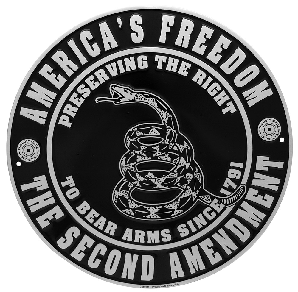 America's Freedom the Second Amendment Tin Sign