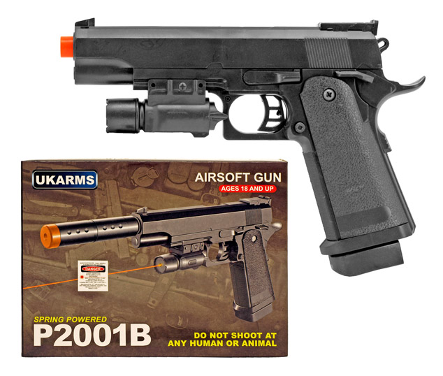 UKArms Airsoft Handgun P2001B - Black