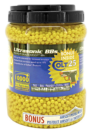 10,000 Ultrasonic BB's with Bonus Colt 25 Airsoft Pistol