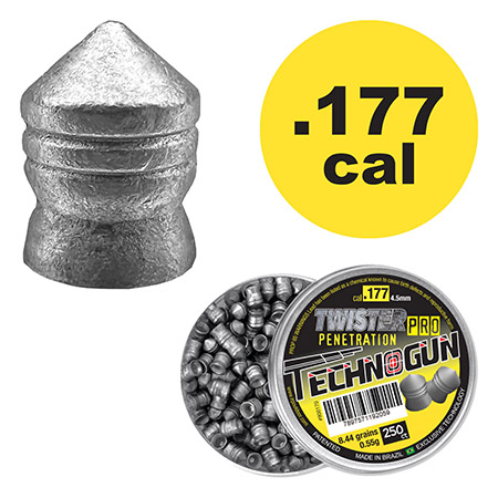Technogun Twister .177 cal (4.5mm) Lead Alloy Pellet Airgun Ammo - 250 ct.