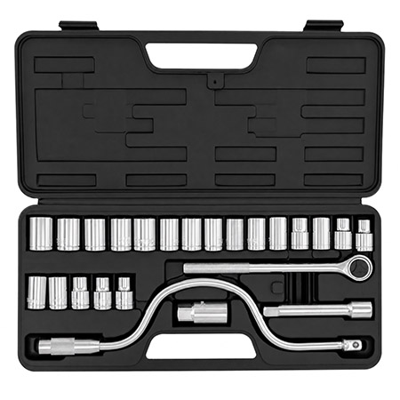 25-pc. 1/2" Drive Socket Tool Ratchet & Speed Handle Set - Metric / SAE