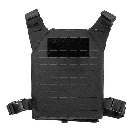 Lancer Tactical Low Profile Laser Cut MOLLE Tactical Plate Carrier Vest - Black