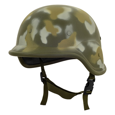 PASGT Airsoft Protective Helmet with Adjustable Chin Strap - Woodland Camo