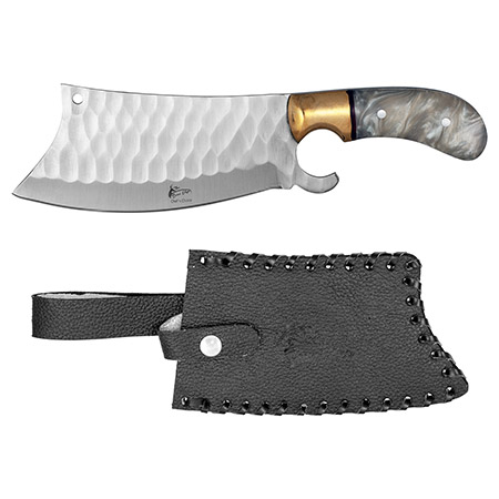 9.75" The Bone Edge White Pearl Handle Chef Butcher Cleaver Knife