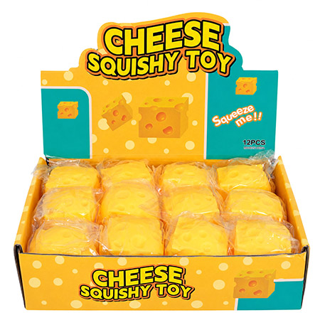 12-pc. Squishy Cheese Cube Sensory Squeeze Streff Relief Display Set