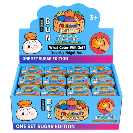 24-pc. Squishy Sugar Glitter Mini Dumplig Sensory Squeeze Streff Relief Display Assortment