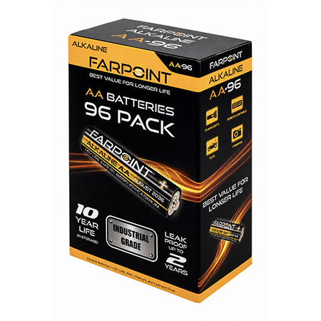 FarPoint 96-pc. AA Industrial Grade Alkaline Batteries