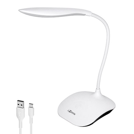 i-Zoom Swan Light 500 Lumen USB Type-C Rechargeable Flexible LED Desk Lamp with Touch Control