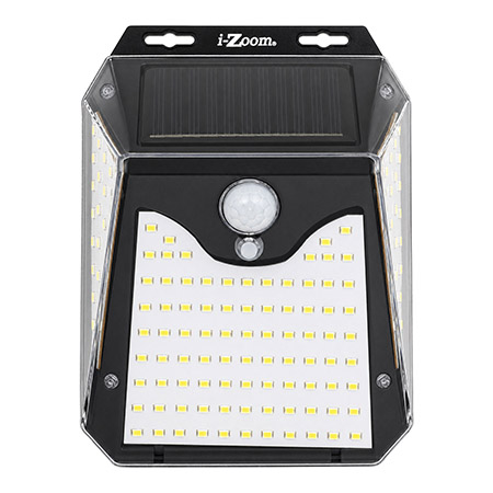 i-Zoom 600 Lumens Solar Rechargeable Night Beam 180 Super Bright LED Outdoor Wall Light