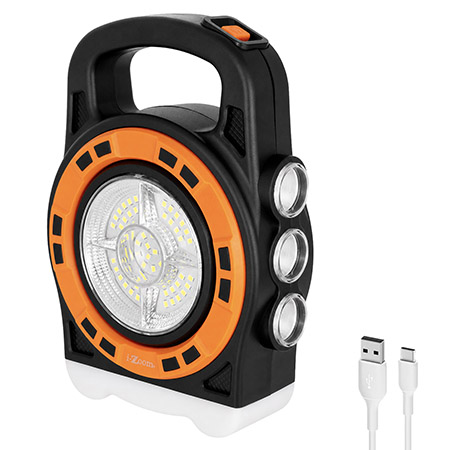 i-Zoom 300 Lumens Solar & USB Rechargeable Super Bright LED Emergency Light - Assorted Colors
