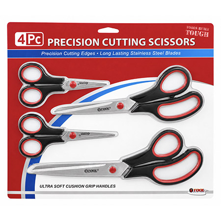 4-pc. Precision Cutting Scissors Set with Ultra Soft Cushion Grip Handles