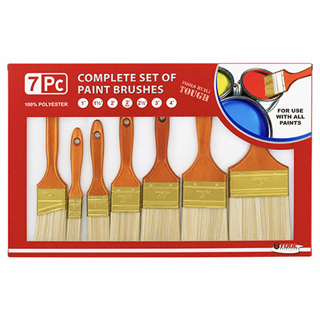 7-pc. Polyester Paint Brush Kit with Smooth Finish Bristles