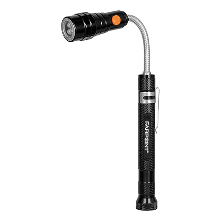 FarPoint 20 Lumens Versa Flex Magnetic LED Flashlight Extendable Pickup Tool