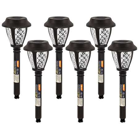 i-Zoom 6-pc. Solar Rechargeable Crystal Glow Super Bright LED Landscape Light Set