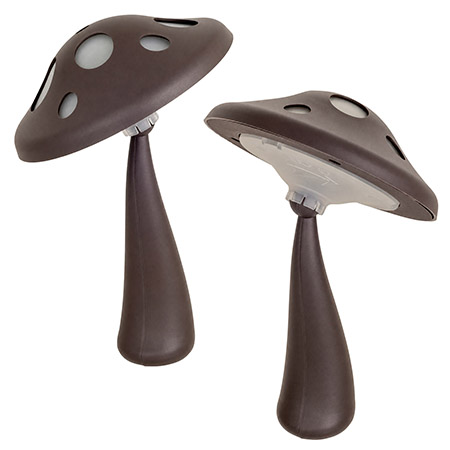 i-Zoom 2-pc. Solar Rechargeable Mini Color Changing Mushroom LED Landscape Light Set