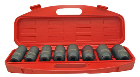 8-pc. 1/2" Drive Deep Spindle Axle Nut Socket Set - Metric