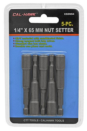 5-pc. 1/4" x 65mm Nut Setter