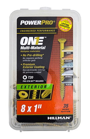 35 pc. Power Pro 8x1" Multi-Material Exterior Screw Set - Hillman