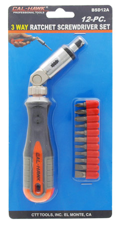 12-pc. 3-Way Ratchet Screwdriver Set