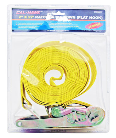 2" x 27' Ratchet Tie Down - Flat Hook