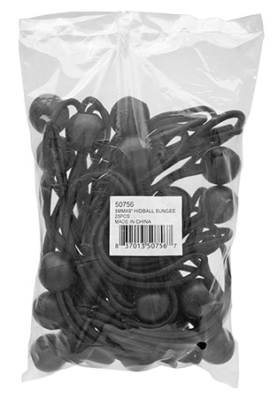 25-pc. 9" Ball Bungee - Black