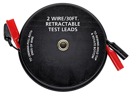 2 Wire 30' Retractable Test Leads (18 Gauge)