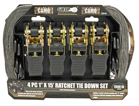 4-pc. 1" x 15' Ratchet Tie Down Set