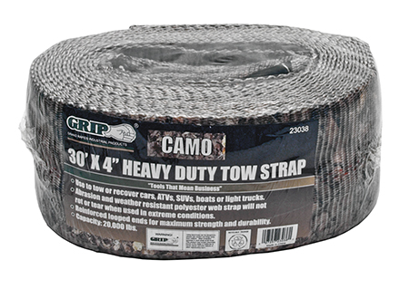 30' x 4" Heavy Duty Tow Strap - Camo