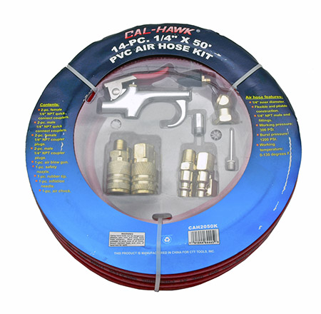 14-pc. 1/4" x 50' PVC Air Hose Kit