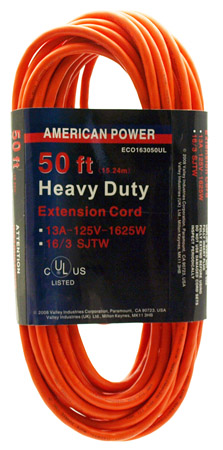 50' Heavy Duty 16/3 Extension Cord