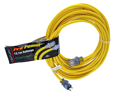 40' Extension Cord - Yellow