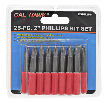 25-pc. 2" Phillips Bit Set