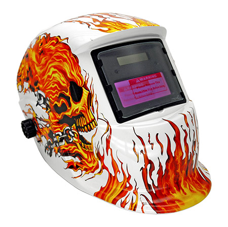 Auto-Darkening & Solar Power Welding Helmet - White