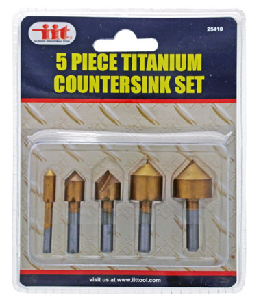 5-pc. Titanium Countersink Bit Set