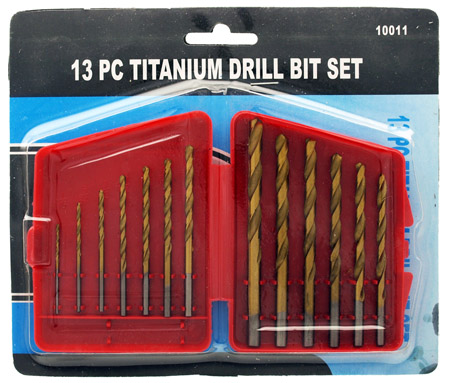 13-pc. Titanium Drill Bit Set