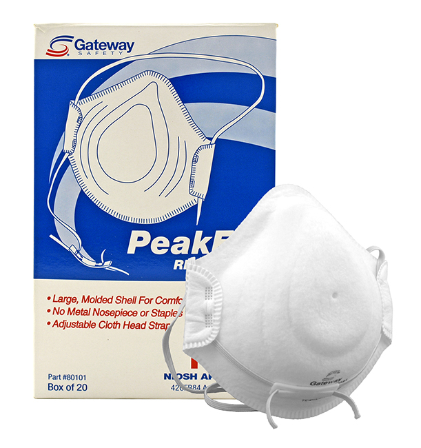 Box of 20 N95 Niosh Approved Peak Fit Respirator Face Dust Mask Covering - Gateway Safety