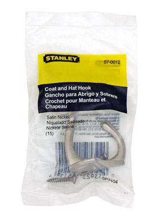 Stanley Satin Nickel Coat Hook
