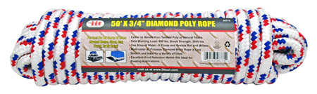 50' x 3/4" Diamond Poly Rope