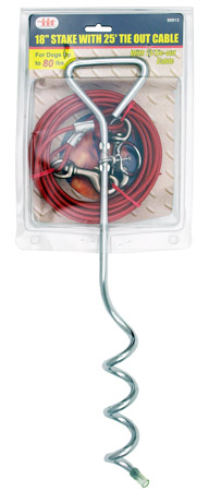 18" Stake with 25' Tie Out Cable