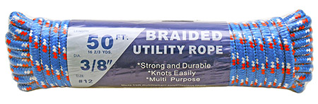 50' x 3/8" Braided Utility Rope