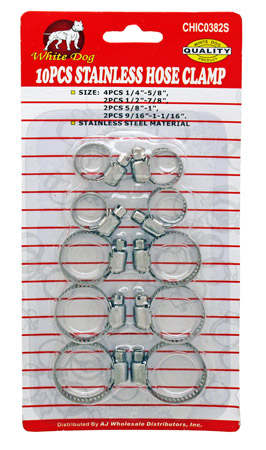 10-pc. Stainless Steel Hose Clamp Set