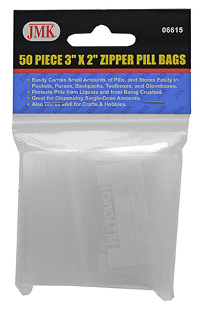 50-pc. 3" x 2" Zipper Pill Bags