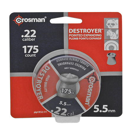 175-pc. Crosman Destroyer 5.5mm .22 Caliber Pointed Expanding Pellet