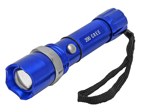 Full Metal LED Tactical Police Flashlight - Blue
