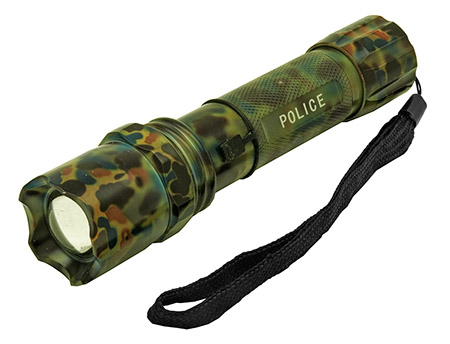 Full Metal LED Tactical Police Flashlight - Camo