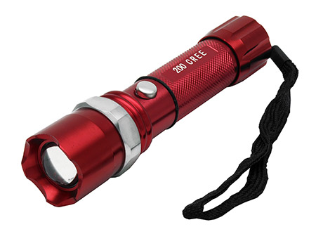 Full Metal LED Tactical Police Flashlight - Red