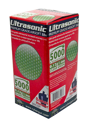 5,000-pc. Ultrasonic .12g Airsoft BB's - Clear Green