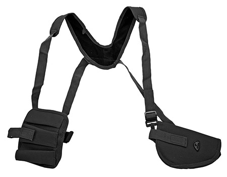 Horizontal Shoulder Holster & Pouch - Black